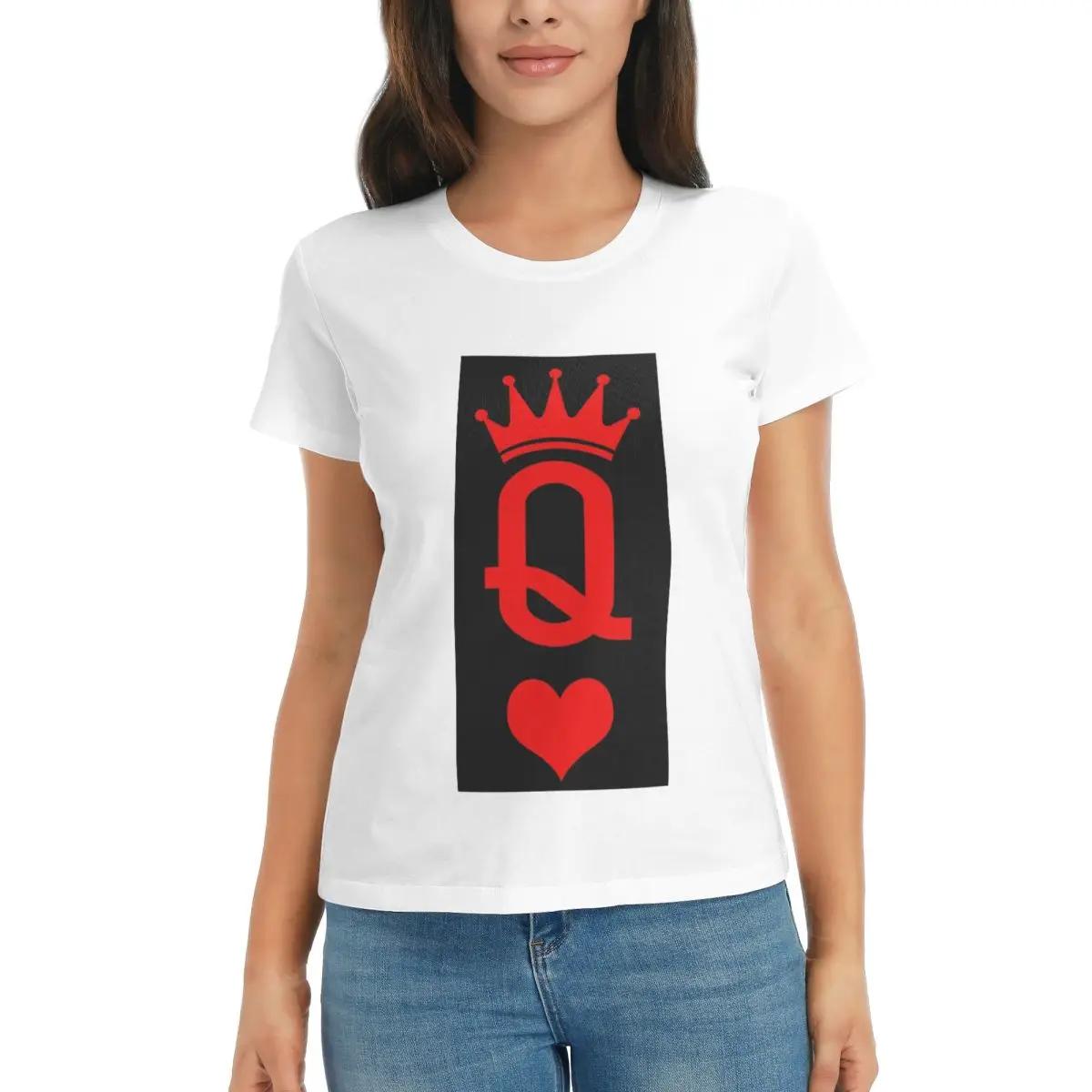 

Women TShirt Queen Of Hearts Summer Short Sleeve Tees Round Neck Cotton T Shirts Clothes Tops Streetwear S