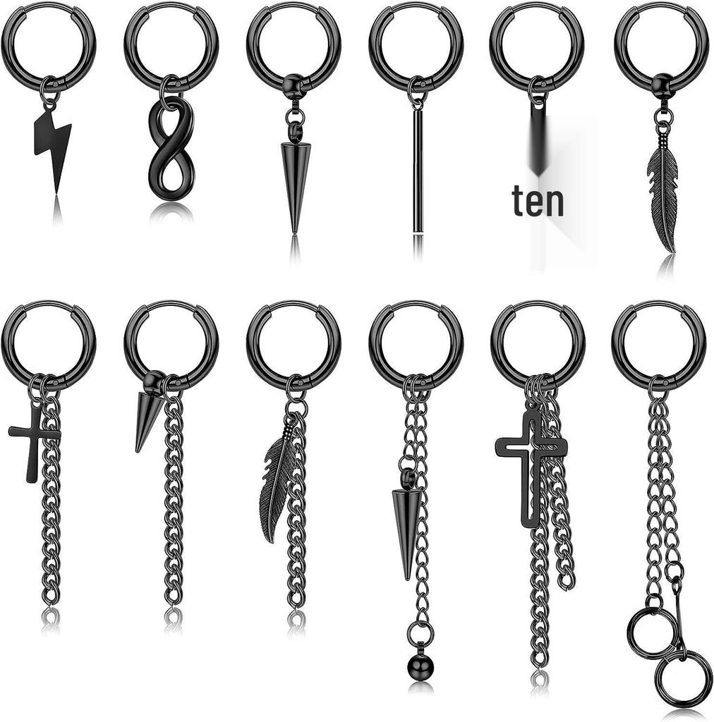 Luxury Stainless Steel Women's Stud Earrings: European & American Fashion Set