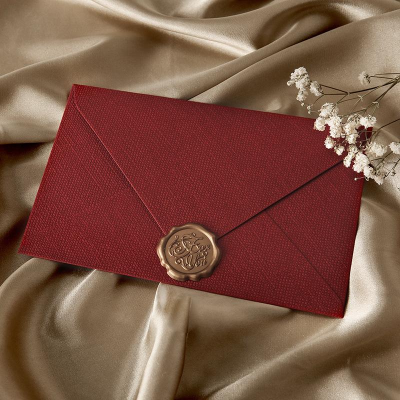 Linen-Textured Envelope Set with Wax Seal - Retro Western Specialty Paper for Love Letters Invitations Linen Envelopes