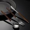 430 Stainless Steel Handle Portuguese Tableware Knife Fork Spoon Set Steak Knife Japanese Wood Grain Housewarming Gift