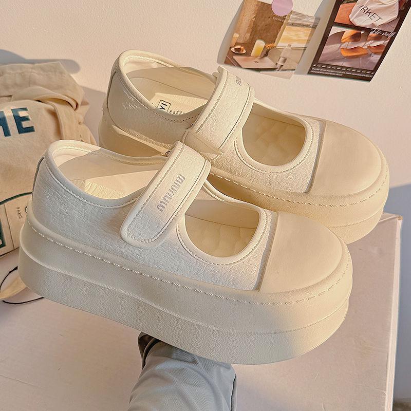 Thick Sole Height Increase 22 New Summer Breathable Muffin Shoes Big Head Mary Jane Casual Board Shoes