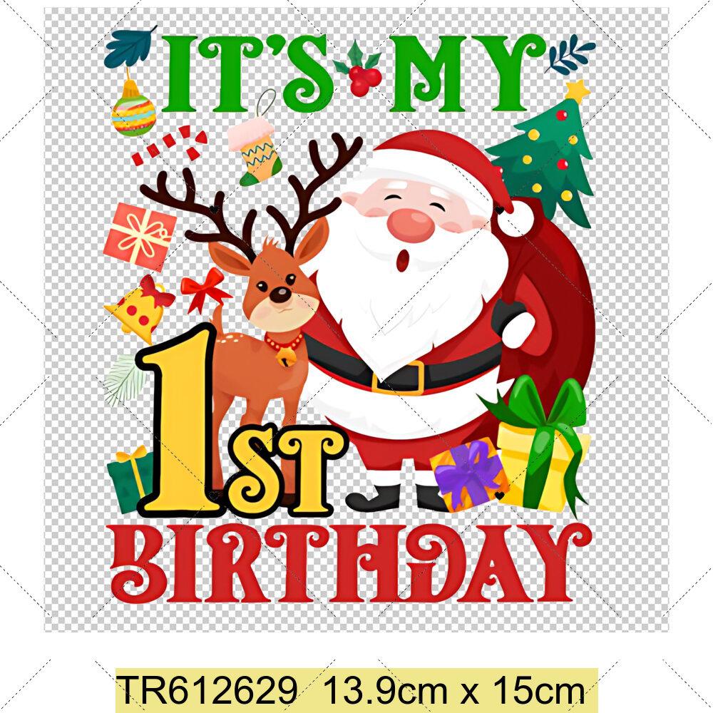 My First Chrismas DIY Clothing Heat Transfer Sticker Kids T-shirt Infant Romper Clothing Patches Heat Transfer Xmas Sticker