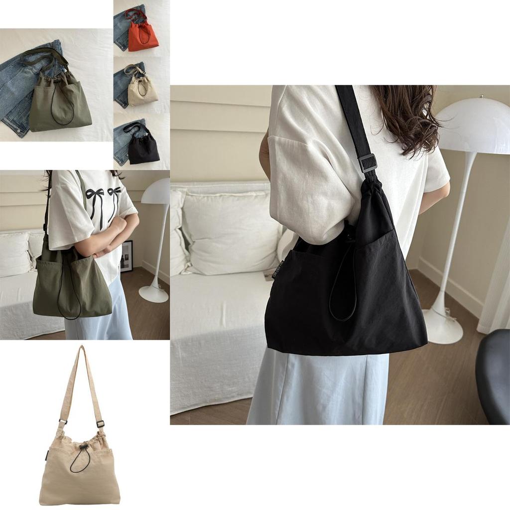 Stylish Street Trend Canvas Bucket Bag For Women 2024 Fashionable Large Capacity