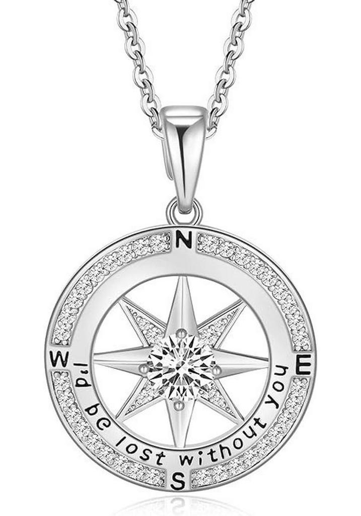 Popular Style Titanium Steel Compass Necklace - Light Luxury Clavicle Chain