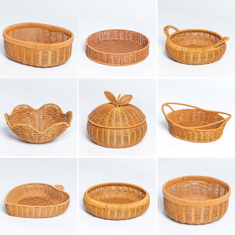 Handgeflochtene Aufbewahrungskörbe aus Rattan für Obst und Snacks