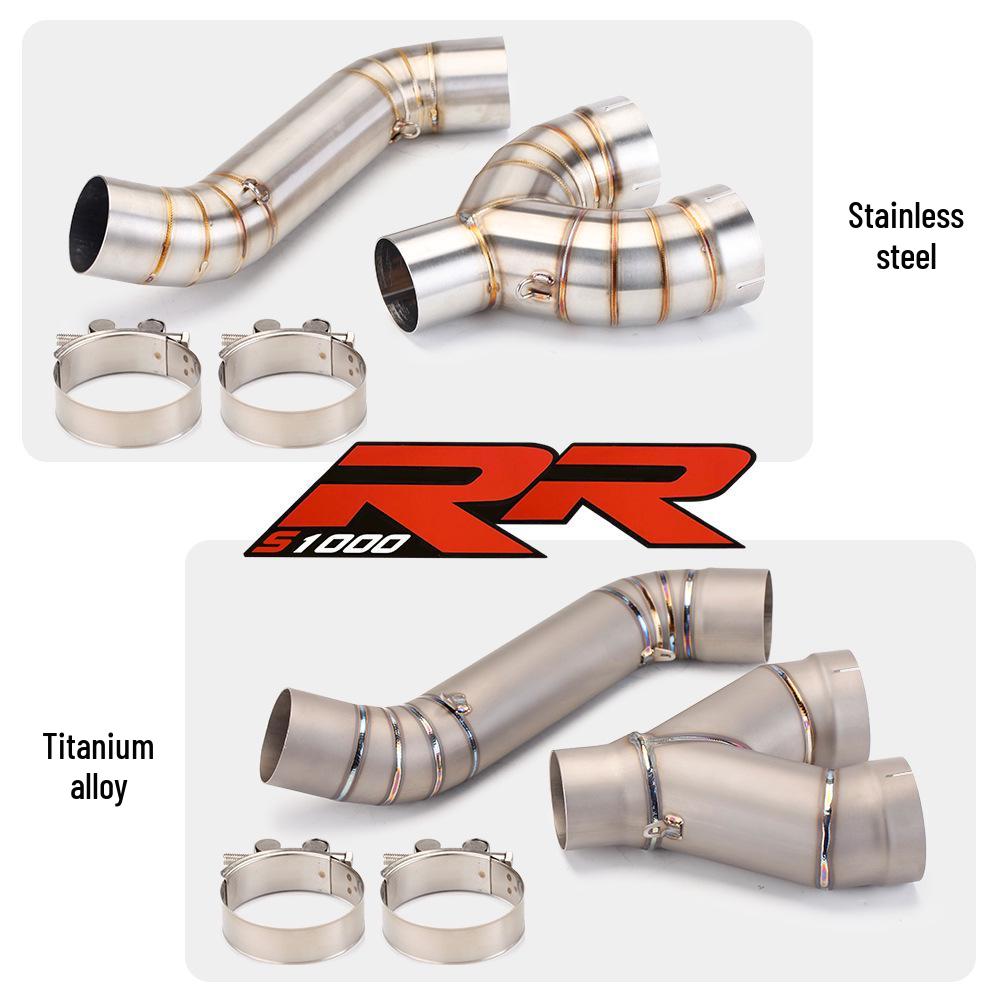 Applicable S1000RR/S1000R Titanium Mid-Pipe (2010-2016) Backpressure Muffler Removal Exhaust Mod
