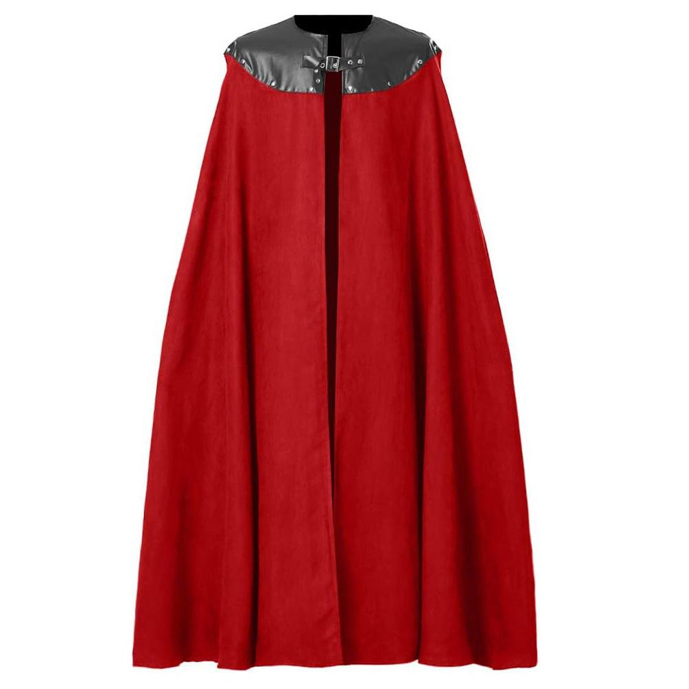 QZ Halloween Leather Collar Cape Cloak Medieval retro combat knight cosplay Clothing now
