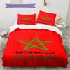 Moroccan Football Crest Custom Name Pattern Bedding Quilt Set Quilt Cover Pillowcase Home Birthday Gift(1 * Duvet Cover + 2 * Pillowcase, Without Core