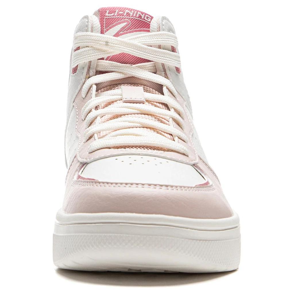 Li Ning Qiong Yun Hi Minimalist Versatile Fashion Patchwork Upper Thick Sole Rebound Non-Slip Wear-Resistant Breathable High-Top Skate Shoes AGCU550-4
