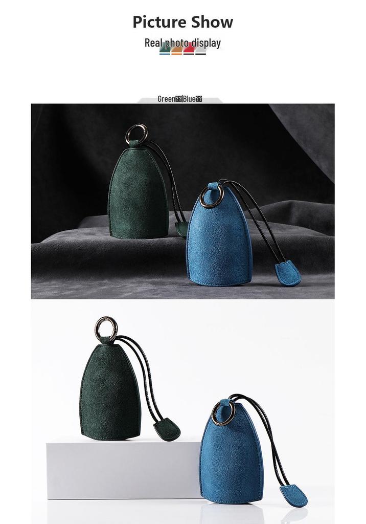 Universal Alcantara Car Key Bag for Men & Women, Compatible with Bentley, Hongqi, Lincoln – Fashionable Pull-Out Keychain.