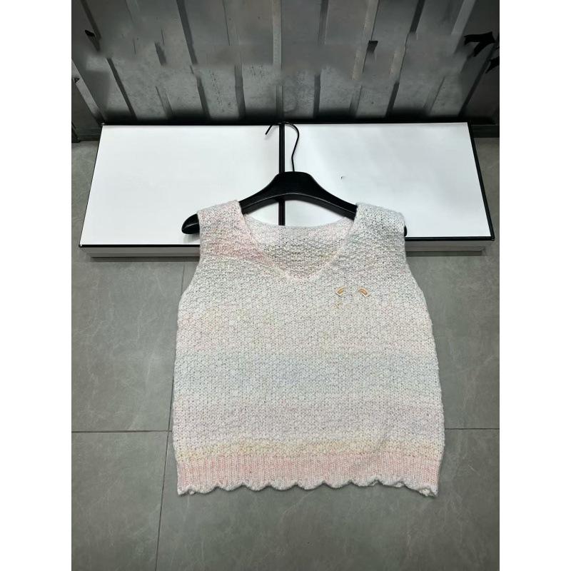 European Style Gradient V-Neck Knit Vest - Spring Collection, Casual & Versatile
