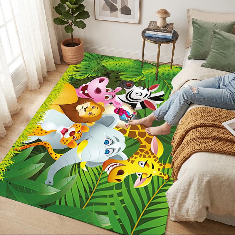 Jungle Animals Living Room Nonslip Area Rug Soft Carpet For Bedroom Game Playroom Sofa Office Home Decor Doormat Christmas Gift C9301901