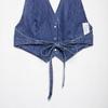 2025 Spring Women's European & American Style Fashion Denim Backless Top