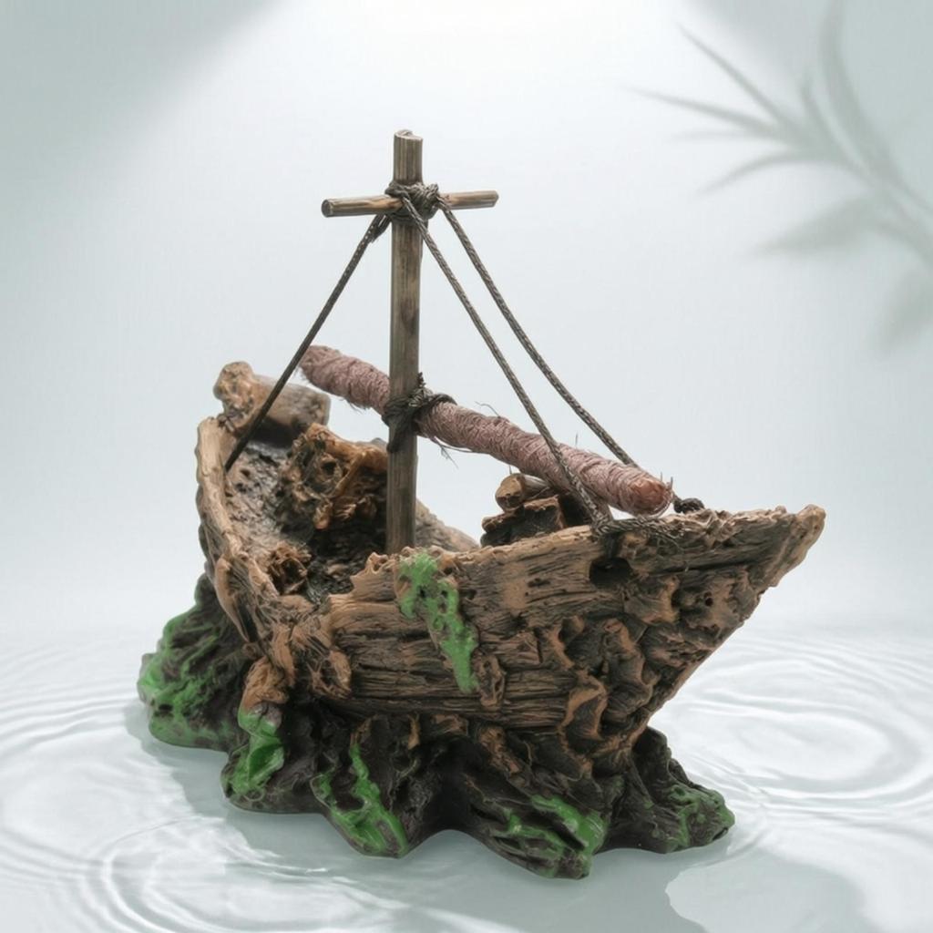 Shipwreck Aquarium Ornament Detailed Decoration