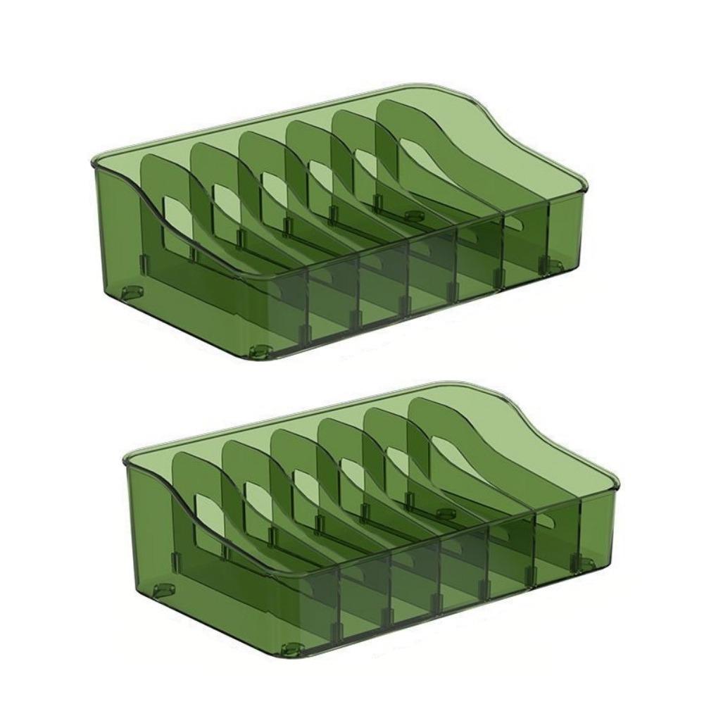 2Pcs Plastic Divided Spice Rack Adjustable Detachable Seasoning Storage Box Space Saving Large Capacity Spice Bag Storage Box