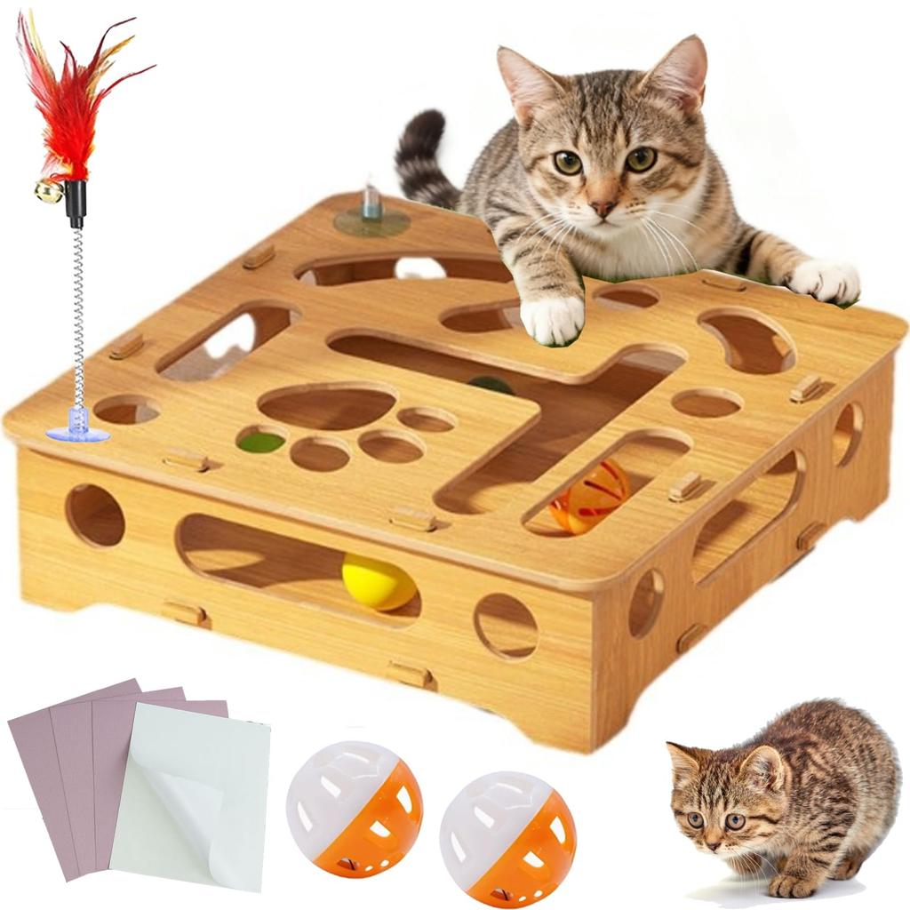 Nail File Scratch Enrichment Box , Scratch Puzzle Enrichment Box Nail File Stress Free To Clippers And Grinders, Interactive Cats Toy Puzzle
