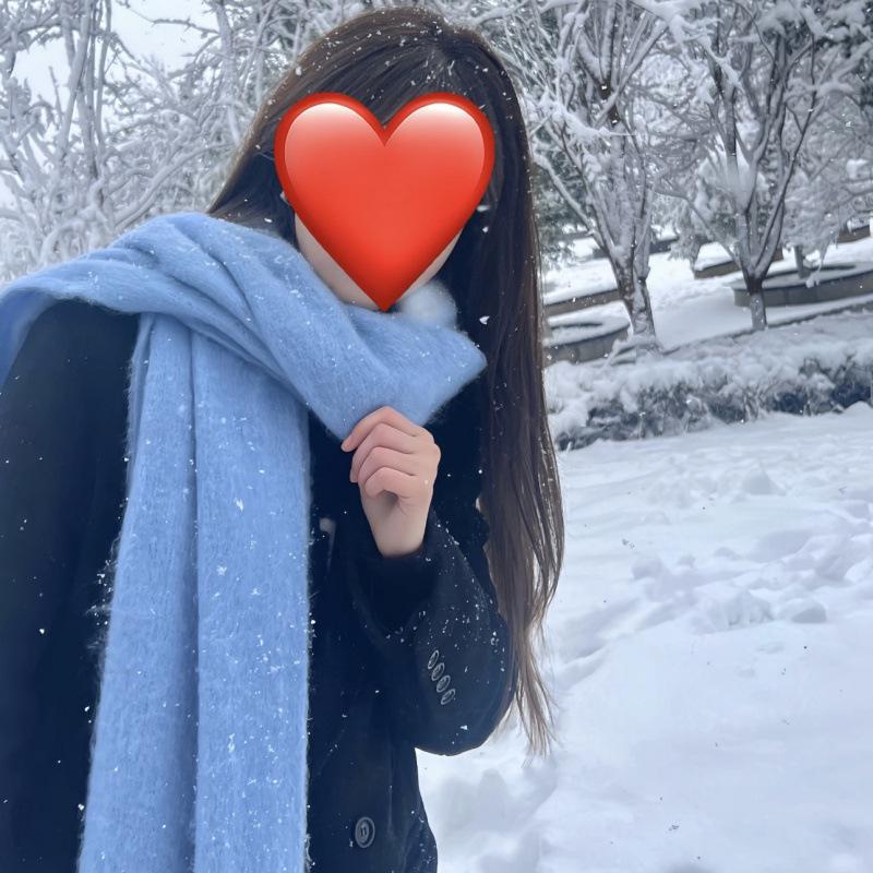 Solid Color Thickened Large Scarf Women's Autumn and Winter New Korean Version Winter Student Versatile Shawl Scarf White
