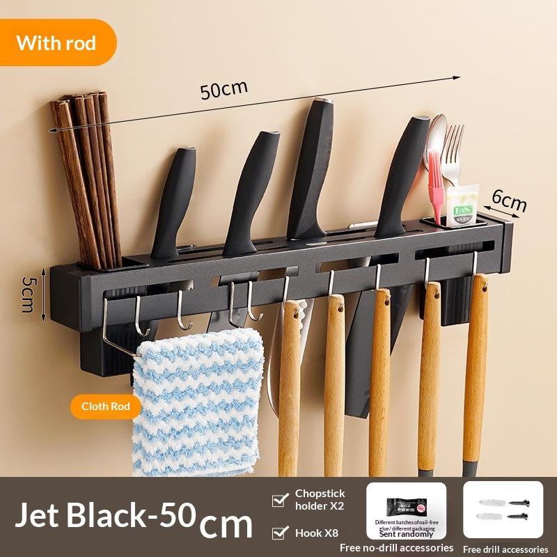 Stainless Steel Knife Holder Chopstick Holder Multi-Functional Knife Storage Rack Wall-Mounted Kitchen Rack