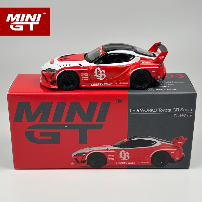 MINIGT 1:64 Toyota LBWORKS Toyota GR Supra Red/White Alloy Car Model 1103