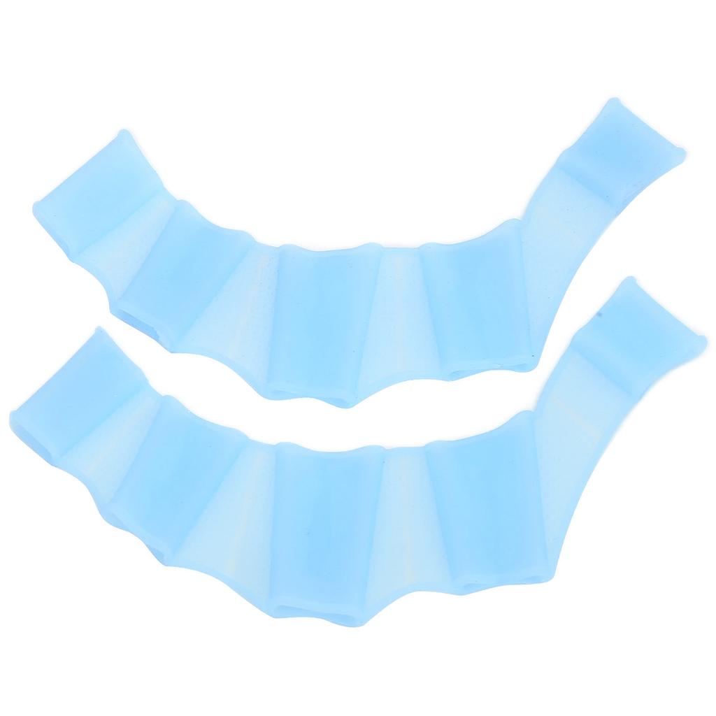 1 Pair Swimming Handcuffs Flippers Silicone Swimming Finger Webbed Gloves Swim Palm FingerBlue M