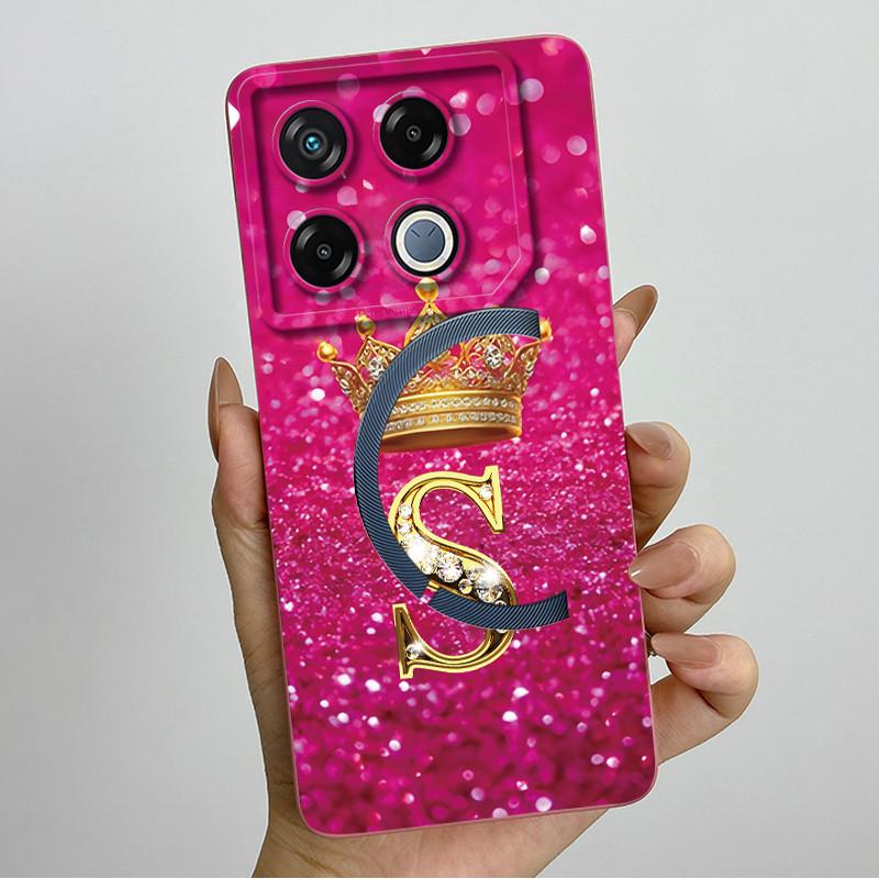 For Infinix GT 20 Pro Case Luxury Crown Letter Soft Silicone Back Cover For Infinix GT20 Pro GT20Pro Coque Infinix X6871 Fundas