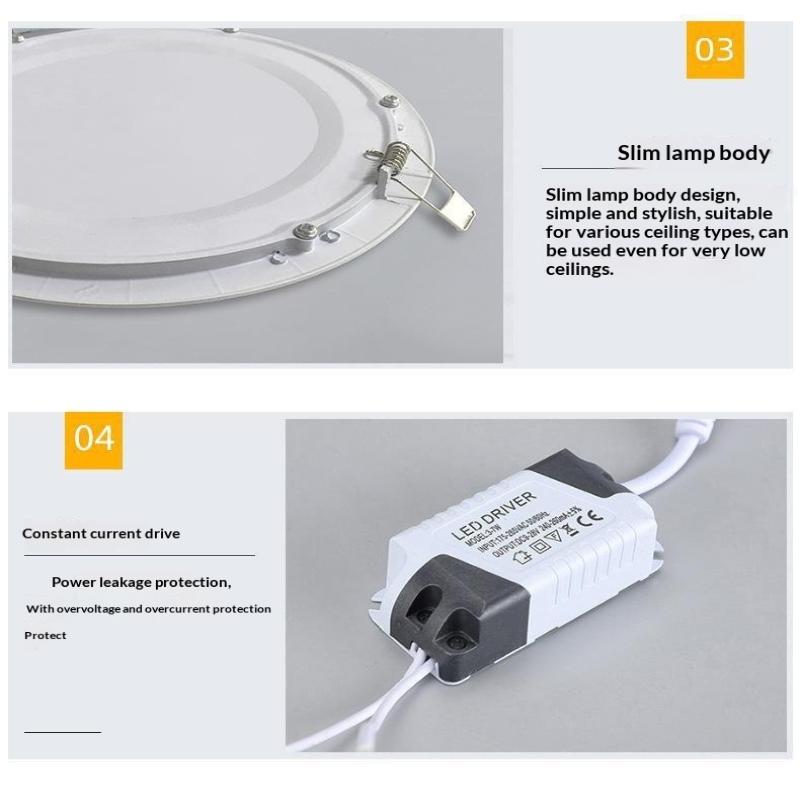 LED-Downlight Dimmbar 3W 6W 9W 12W Quadratisch Rund LED-Spotlicht AC110V/220V Deckenlicht Innen Einbau-Downlight