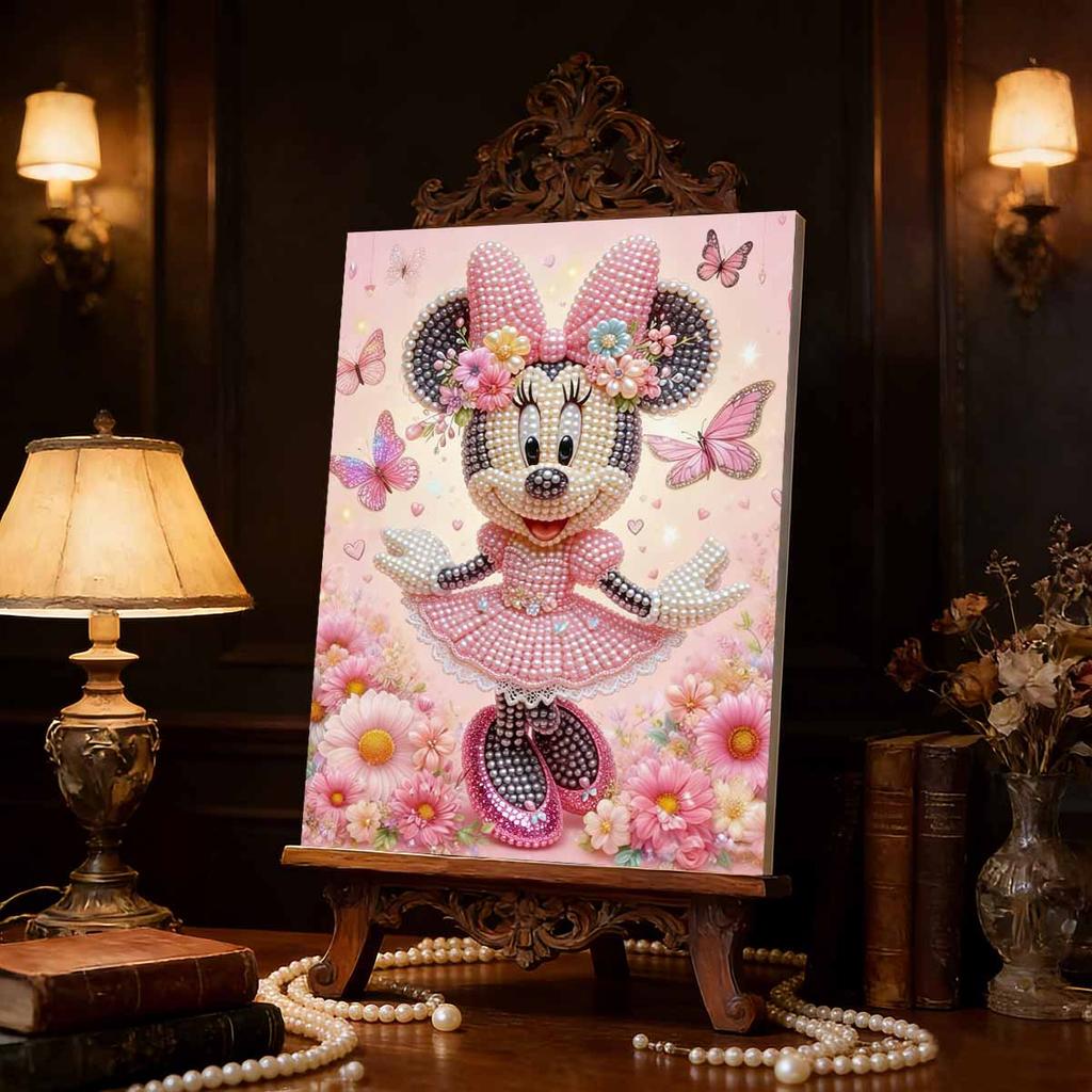 Disney Minnie Pearl Painting Art 5D DIY Full Diamond Embroidery Mosaic Cross Stitch Kit Home Room Decor
