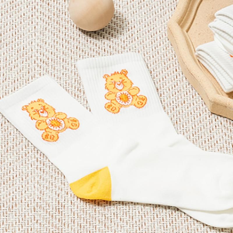 Daiso Care Bear Ribbed Long Neck Socks Yellow