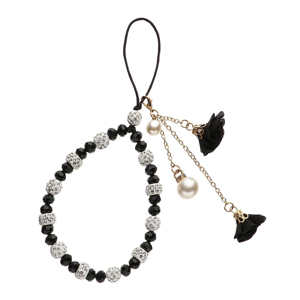 

Tassel Phone Straps Phone Case Hanging Cord Hang Rope Mobile Phone Lanyard Flower Pendant Keychain Wrist Rope Anti-lost Lanyard чёрный