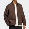 Adidas Originals Logo Work Jacket Unisex Double Zipper Long Sleeve Casual Outerwear Brown HA1282
