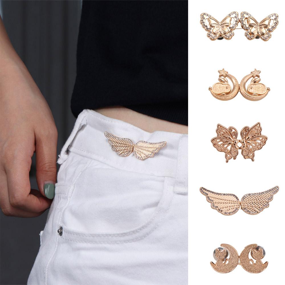 Invisible Waist Buckle Rabbit Pants Tightener Butterfly Button Adjuster Waist Accessories