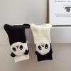 European Niche Socks, Black And White Color-Blocked Cow Three-Dimensional Panda Trend Sports, Wear Pure Cotton Mid-Leg Socks