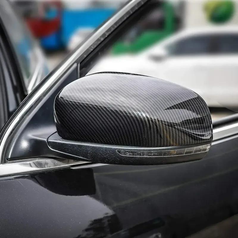 For Jeep Cherokee 2014-2018 Compass 2017- ABS Car Rearview Side Mirror Cover Wing Cap Exterior Door Trim Adhesive Sticker