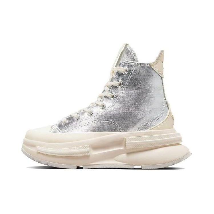 

Converse Run Star Legacy CX High Top Metallic Silver Unisex Platform Sneakers A09900C 35.5