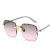 Fashionable Women's Rimless Gradient Sunglasses Stylish UV Protection Lightweight Comfortable Outdoor Accessories