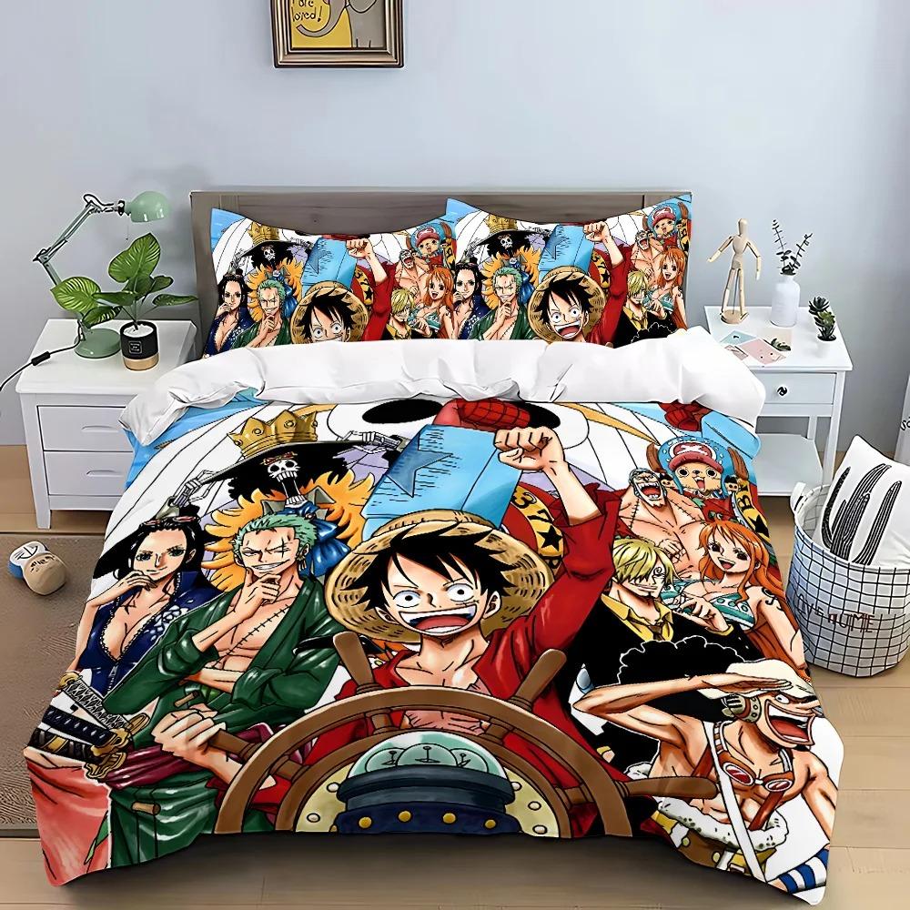 One Piece Sengetøysett Barn Soveromsdekorasjon Dynetrekksett Enkelt Dobbeltseng Queen Size Dynetrekk Putetrekk Gutt Jenter Gave