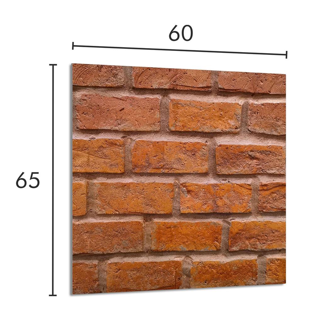 PANNELLO IN VETRO PER CUCINA 60x65 Mattone