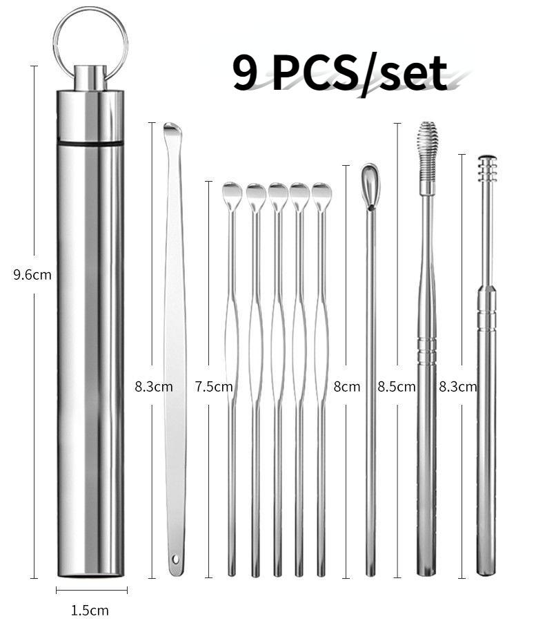 6PCS Stainless Steel Earpick Ear Cleaner Spoon Wax Removal Tool  Ear Spoon Care for Baby Adults Ear Care Set