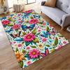 Floral and Butterfly Pattern Non-slip Rug Suitable for Living Room and Bedroom Sofas