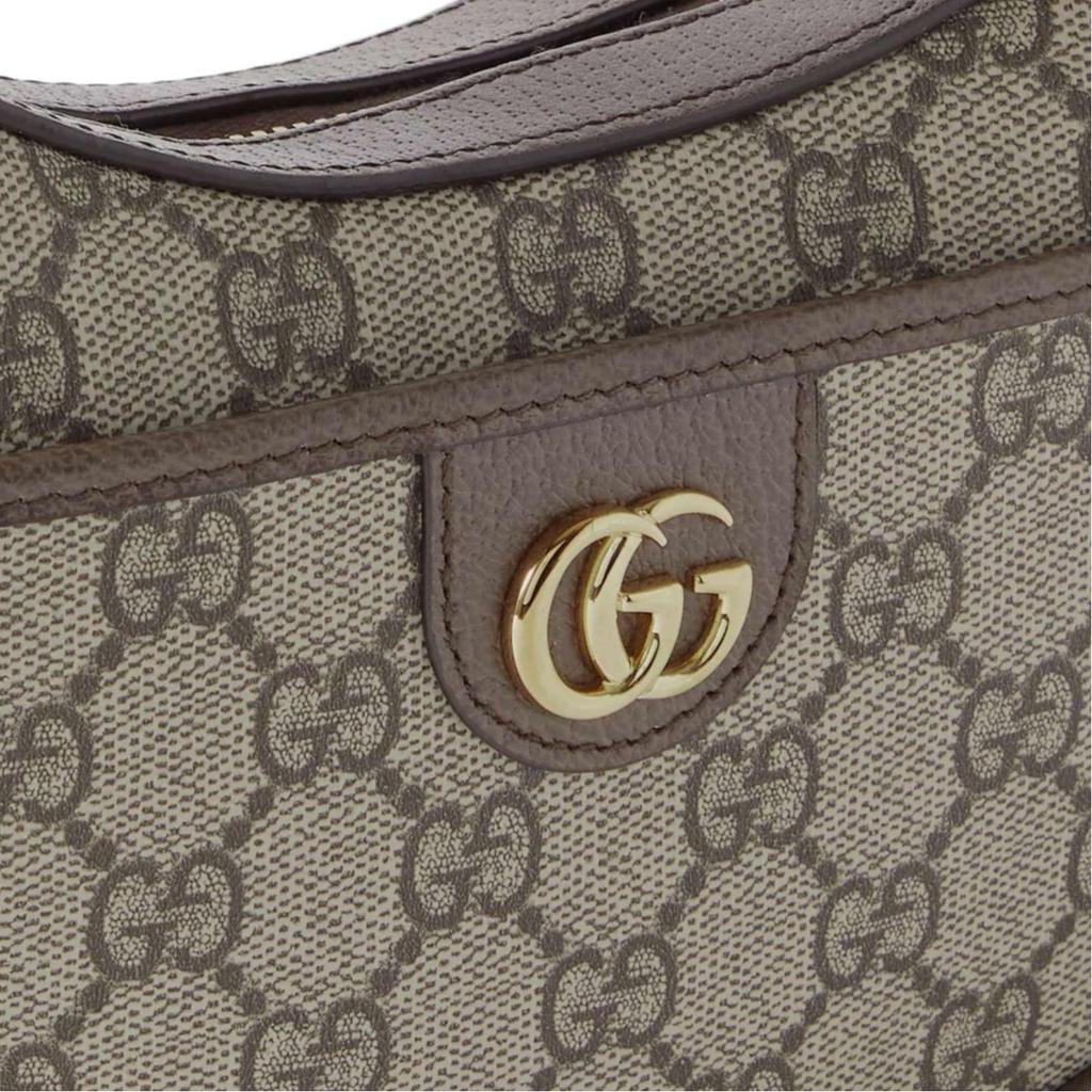 Gucci Ophidia GG Logo Vintage Chain Shoulder Strap Canvas With Leather Trim Mini Bag Women Shoulder Bag Beige Ebony 772308-K9GSG-8367