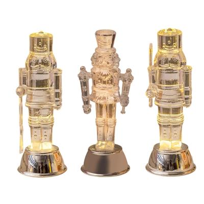 Transparenter Moderner Nussknacker Soldatenfigur mit LED Schreibtischdeko Für Weihnachtsfeiertage Zuhause Partydekoration Geschenk
