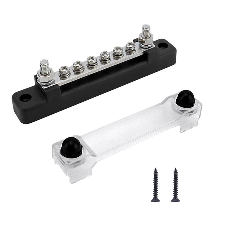 1/2Pcs Bus Bar Battery Power Distribution Block 12V M6 Stud Positive Negative Bus Bar For Truck Boat Car Camper
