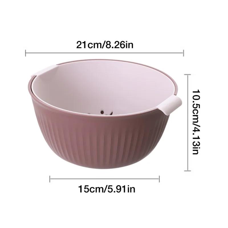 Kitchen Silicone Double Drain Basket Bowl Washing Storage Basket Strainers Bowls Drainer Vegetable Cleaning Colander Tool