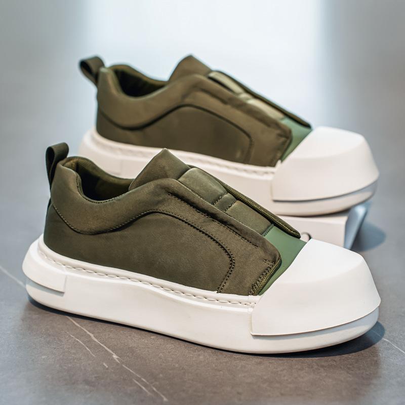 Board shoes men's new fashionable versatile big head shoes lazy one-pedal cloth shoes trendy explosive casual shoes bread shoes