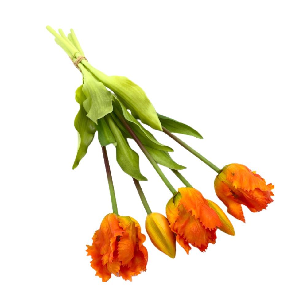 5pcs Real Touch Simulation Tulip Bouquet Luxury Fake Flowers  Ride Bouquet