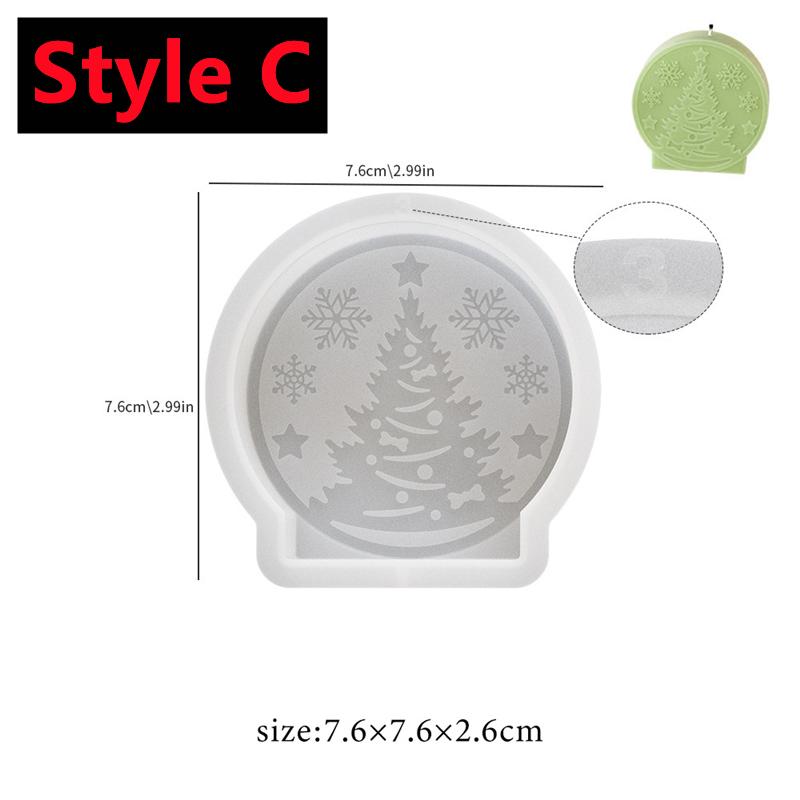 New Christmas Crystal Ball Candle Silicone Mold Handmade Christmas Tree Snowman Elk Fragrance Ornaments Aroma Plaster Molds Gift