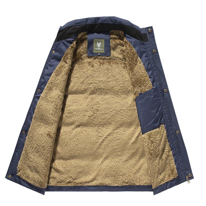 Men's Middle-aged and Elderly Fleece-lined Vest Dad's Windproof Waterproof Vest Sleeveless Large Size Sleeveless Jacket