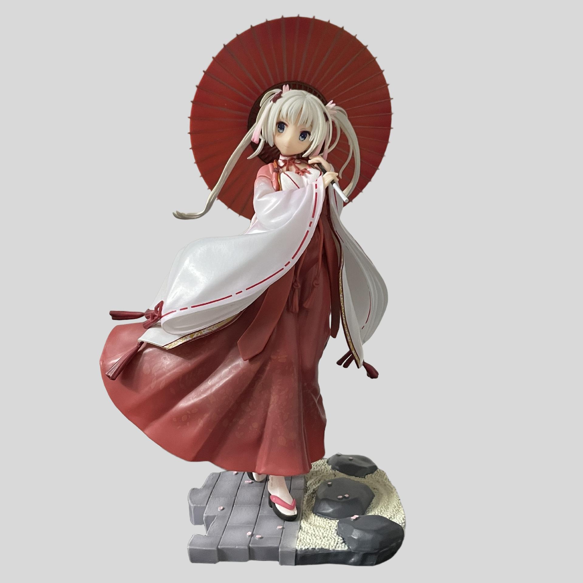 Thousand Love Thousand Flowers Umbrella Model Ornament Double Headed Carving Action Figure Male Birthday Gift 20cm