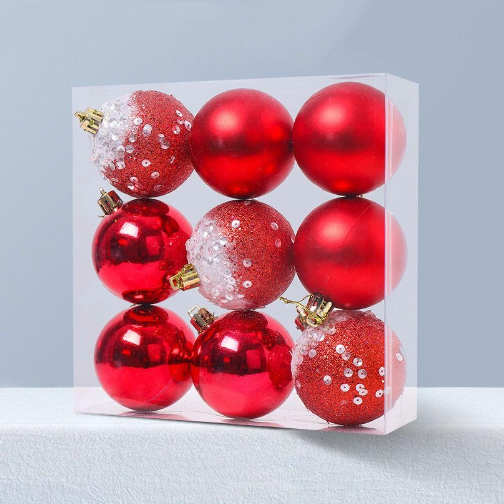 9pcs Creative Christmas Ball Set 6cm Hanging Ornament DIY Supplies Christmas Tree Pendant  Room