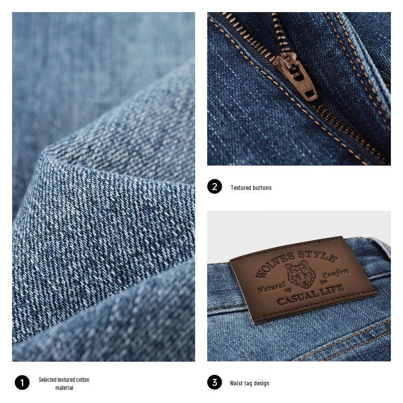 SEPTWOLVES Men's Washed Denim Jeans